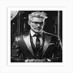 Portrait Of A Man In A Suit Art Print