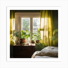 Bedroom With Plants 1 Art Print