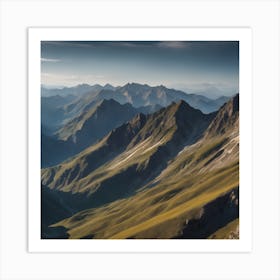 Steep Mountains With Green Slopes Art Print