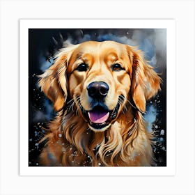 Golden Retriever Painting 27 Art Print