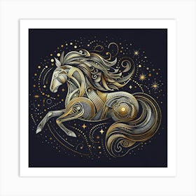 Golden Horse 5 Art Print