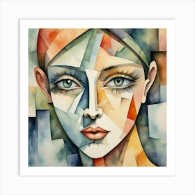 Abstract Of A Woman'S Face Art Print