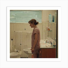 Girl In A Bathroom 1 Art Print