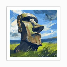 A Easter Island In Chile Expressive Strokes Illu 1720367433 1 Art Print