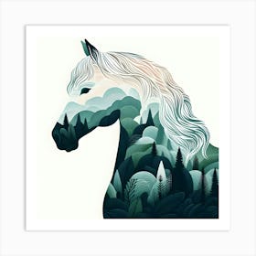 Horse In The Forest Art Print