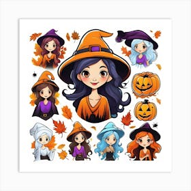 Cute Witches Art Print