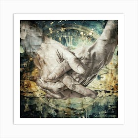 Hands Surreal Illustration Art 03 Art Print