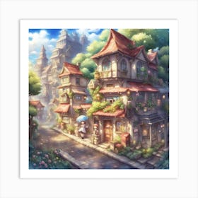 Fairytale Village 1 Art Print