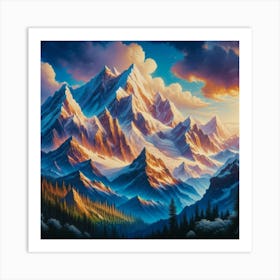 Sunrise Over The Mountains Art Print