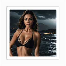 Beautiful Woman In Bikini cs Art Print