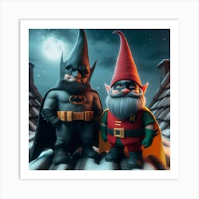 Batman And Gnome Art Print