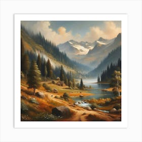 Village In The Valley Art Print