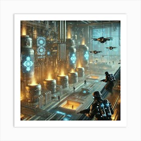 A Futuristic Science Fiction Depiction Of Operativ Art Print