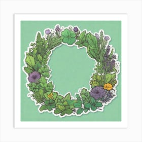 Wreath Of Herbs 1 Art Print