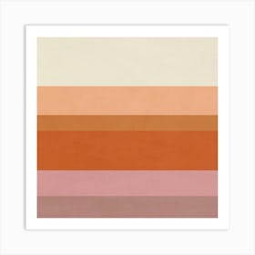 Orange And Beige Stripes Art Print