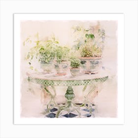 Potted Plants, watercolor 1 Art Print