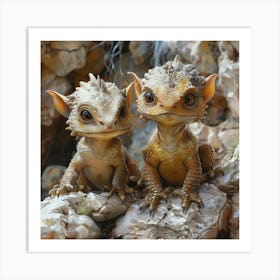 Baby Dragon Pair Art Print