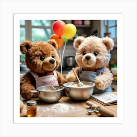 Two Teddy Bears Art Print