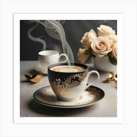 Coffee And Roses 21 Art Print