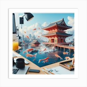 Japanese City Art Print