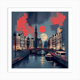 Amsterdam At Night 1 Art Print