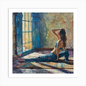 A Yoga Session Oil Painting Illustration 1718673829 2 Art Print