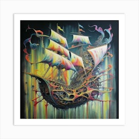 Ships splash colour Art Print