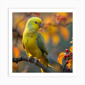 Yellow Parrot Art Print