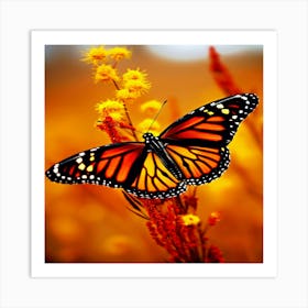 Beautiful butterfly in nature, Monarch Butterfly Art Print