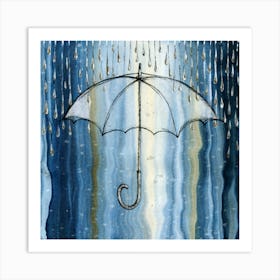 Umbrella In The Rain 1 Art Print