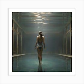 Woman In A Pool Art Print