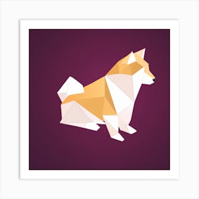 Origami Shiba Inu Art Print