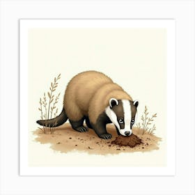 Badger Art Print