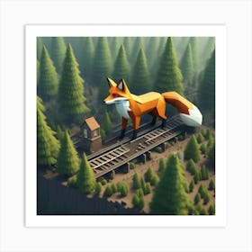 Fox In The Forest 56 Art Print