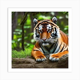 Tiger In The Jungle 1 Art Print