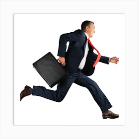 Businessman Running Art Print