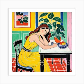 Woman At The Table 10 Art Print