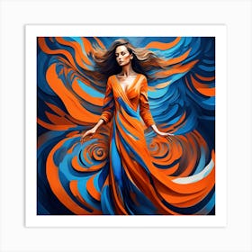 A Painting Of A Woman In A Long Dress A Digital Painting By Bencho Obreshkov Shutterstock Contest Winner Abstract Illusionism Color Vector An Oil Painting Art Print