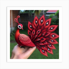 Red peacock 3 Art Print