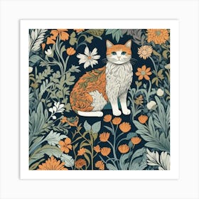 Cat In A Garden Art Print