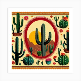 Cactus Print 1 Art Print