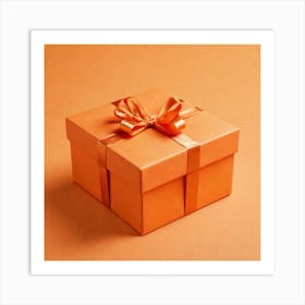 Orange Gift Box 3 Art Print