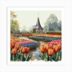 Tulip Garden Art Print