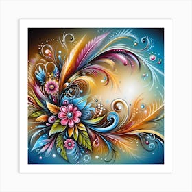 Abstract Floral Painting 3 Art Print