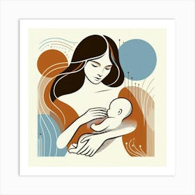 Mother Breastfeeding Her Baby Art Print