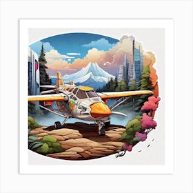 Airplane In The Forest Art Print