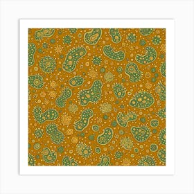 A Pattern Featuring Amoeba Like Blobs Shapes With Edges, Flat Art, 112 Art Print