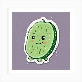 Kawaii Cucumber Art Print