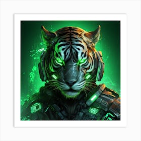 Tiger With Green Eyes Art Print