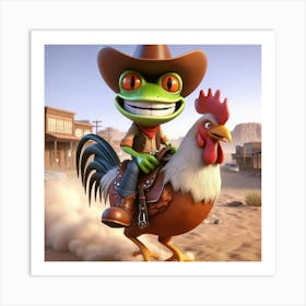 Frog And Chicken 3 Art Print